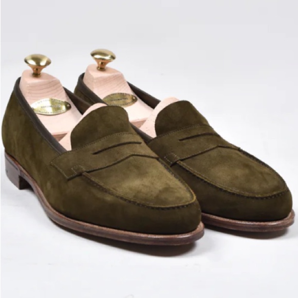 Edward Green Duke Green Suede Loafers 8 1/2